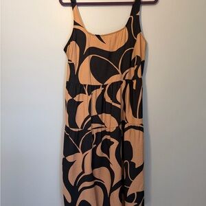 Ava & Viv Black and Tan Midi Dress